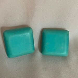 4/12🌟🌟🌟🌟Turquoise Square Earrings, pierced ears. See pictures.